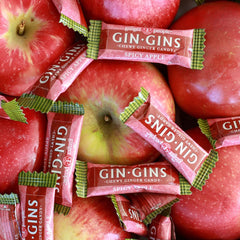 Gin Gins spicy apple ginger chews, individually wrapped for convenient snacking