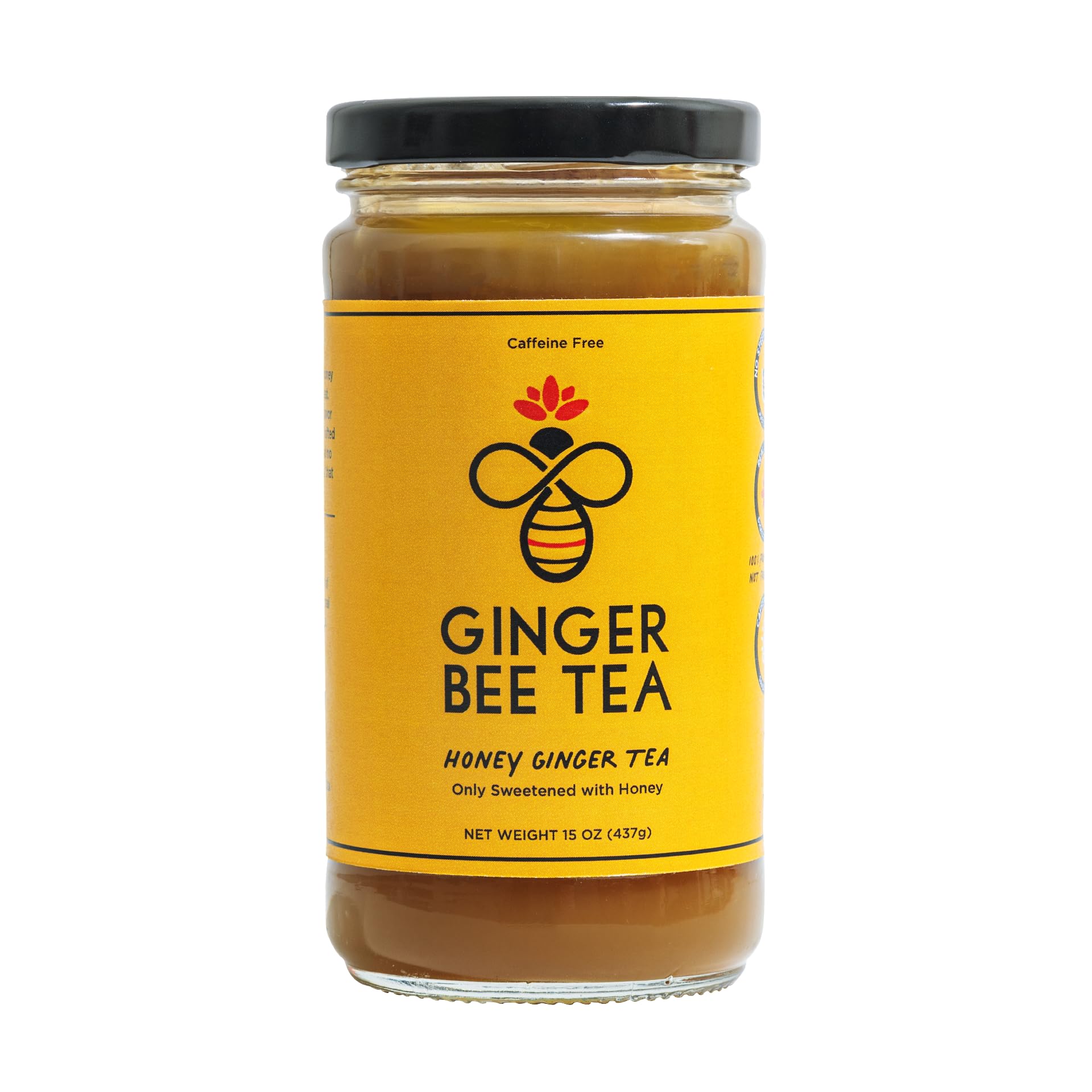 Ginger Bee Tea Concentrate jar with lemon and ginger for soothing sips