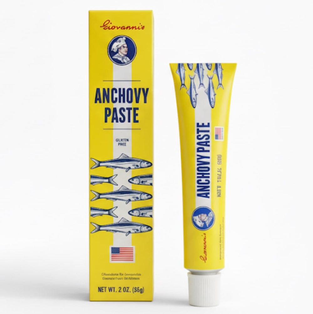 Giovanni's Anchovy Paste 2oz tube ready for use, compact and convenient