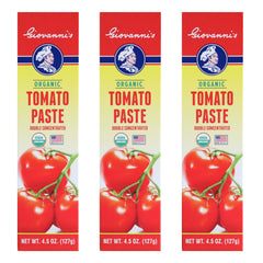 Giovanni’s Organic paste tubes in a three-pack for quick cooking