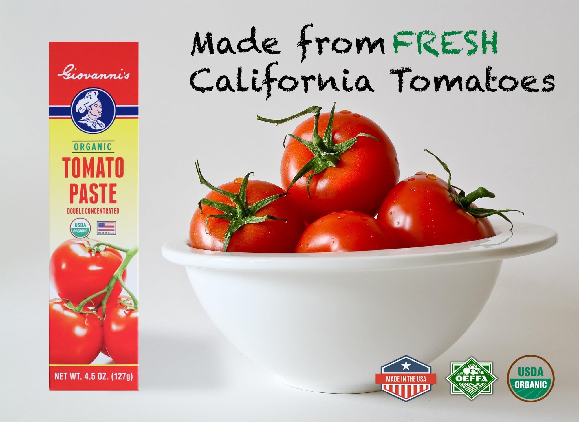 Giovanni's Organics USA 4-5-oz tube packaging design