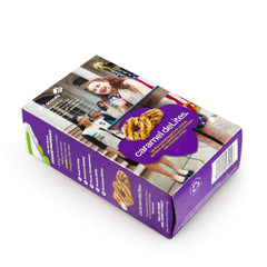 Girl Scout Caramel DeLites toasted coconut close-up — fragrant crunch adds texture.