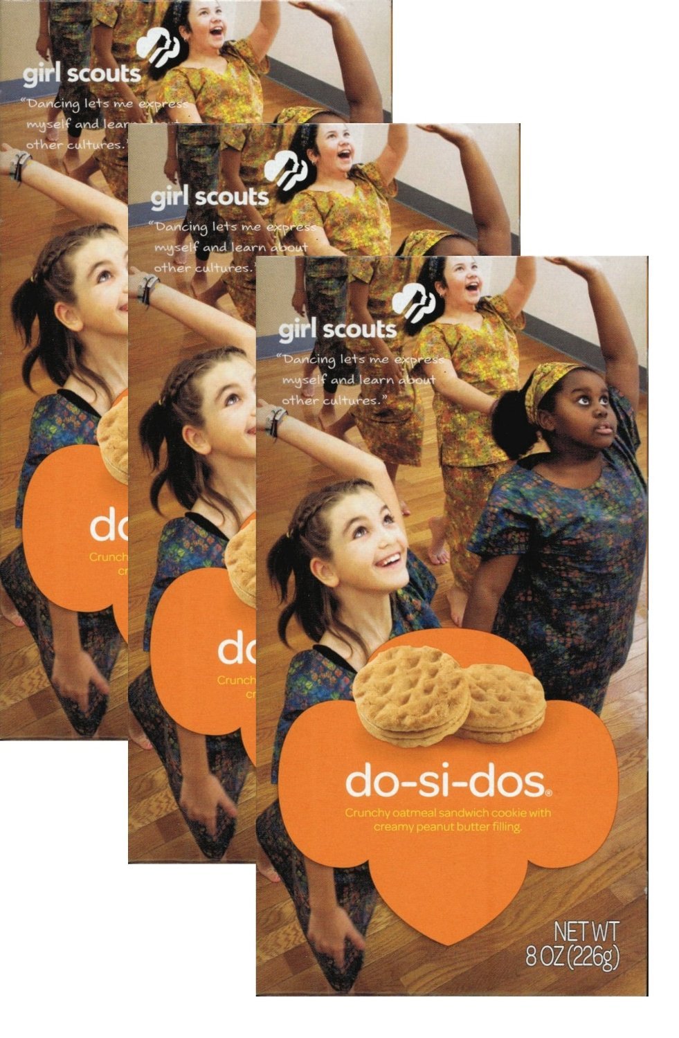 Girl Scout Do-si-dos pack front, inviting for sharing with friends