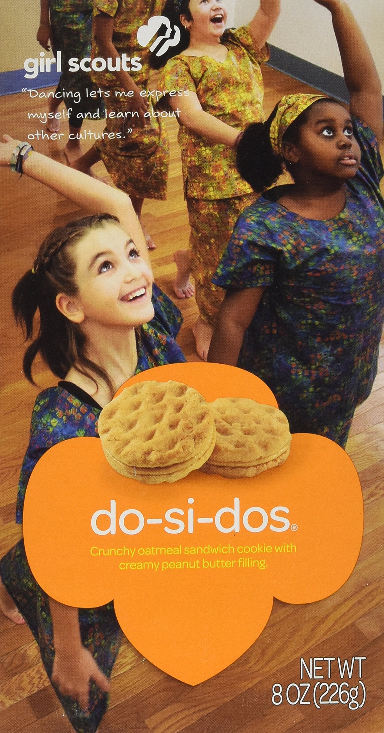 Girl Scout Do-Si-Dos peanut butter sandwich front view, savory-sweet snack for on-the-go
