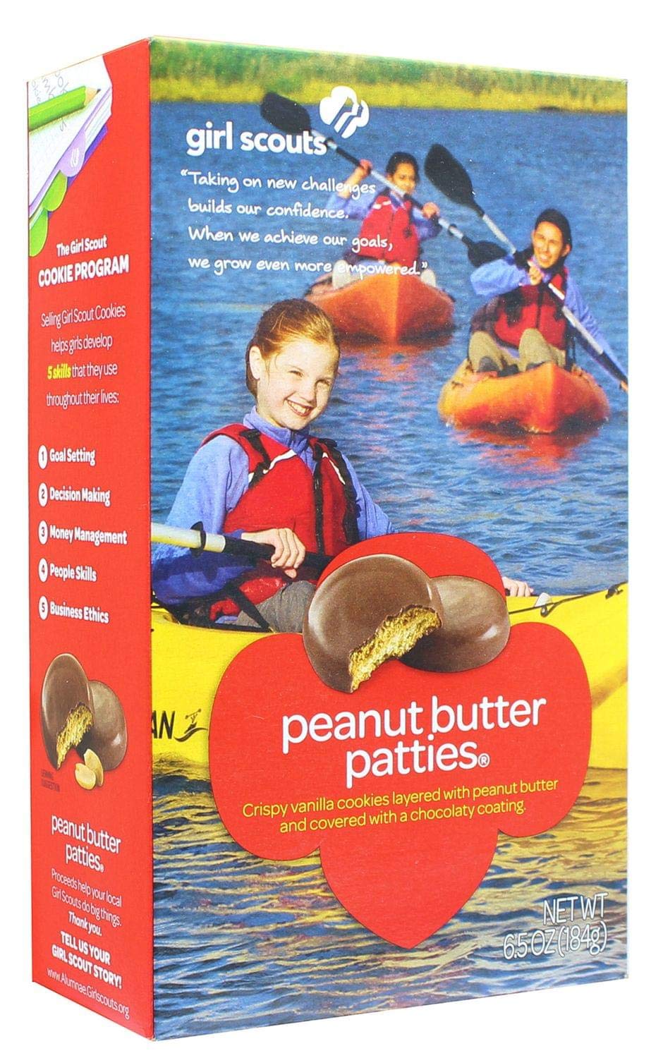 Girl Scouts Peanut Butter Patties box front, ideal for gifting or sharing.