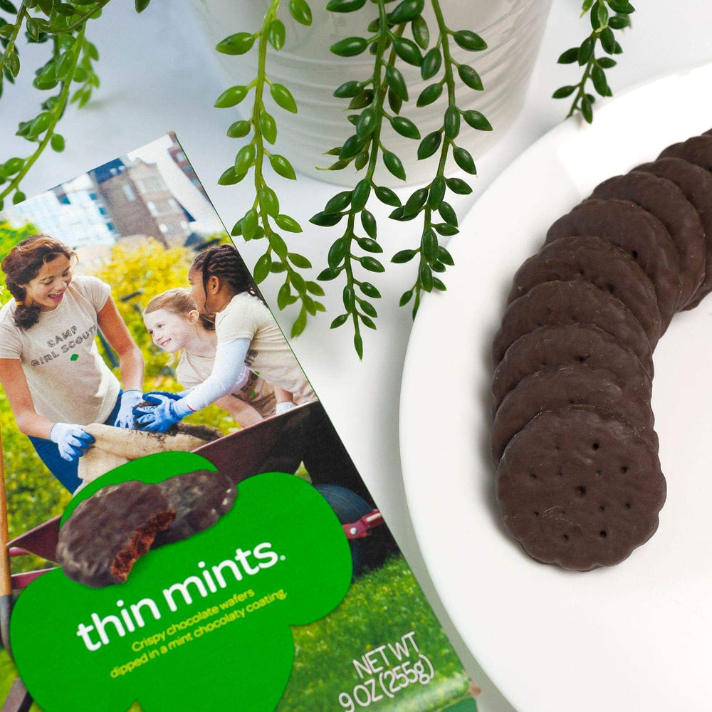 Girl Scouts Thin Mints dip-ready idea, pair with milk or coffee.