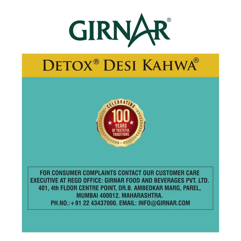 GIRNAR Detox Green Tea brewed in a clear glass cup.