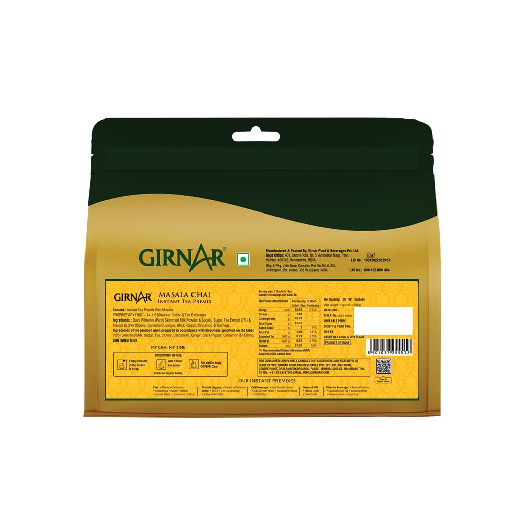 Girnar Masala tea cup steaming to showcase rich aroma and convenient brewing.