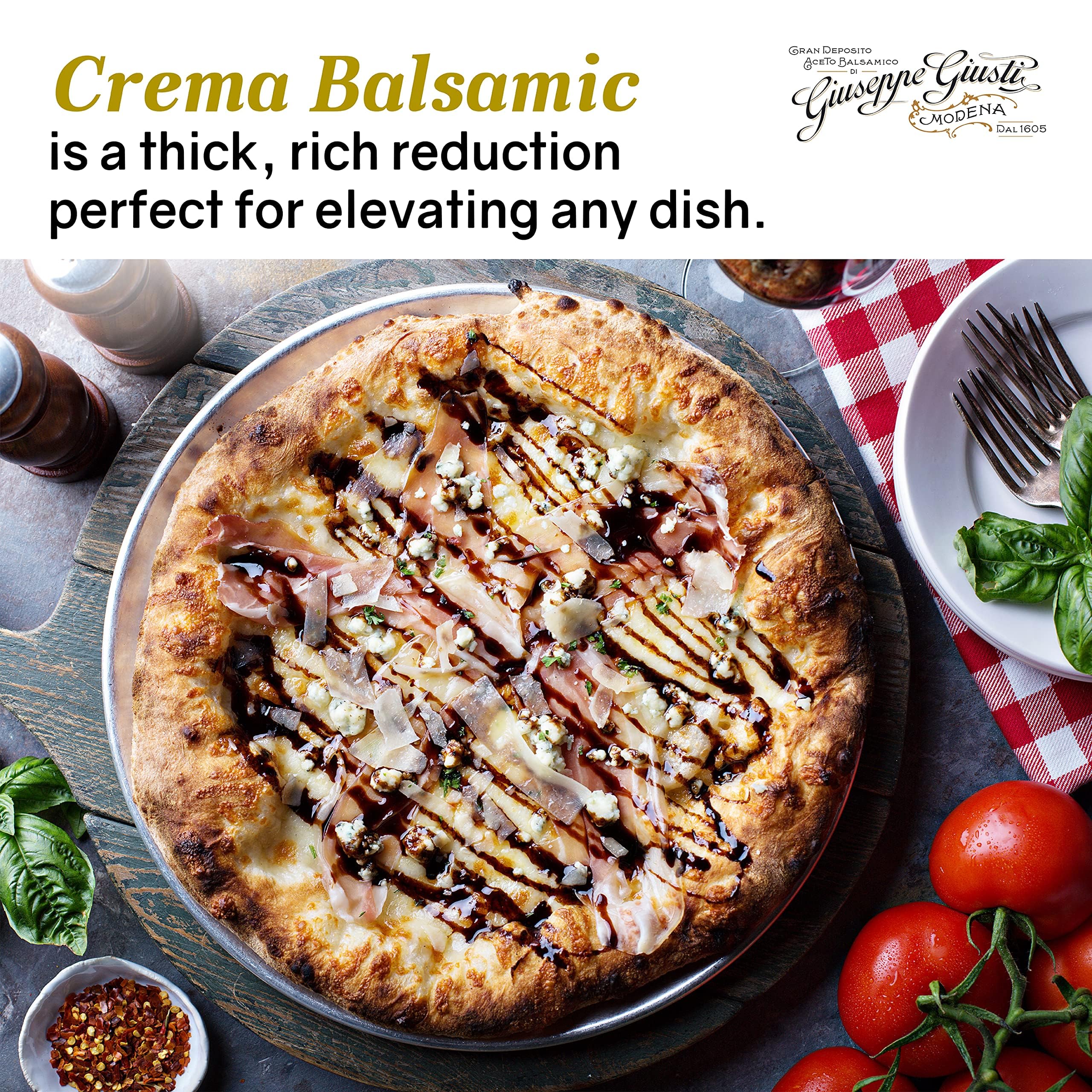 Giusti balsamic glaze fruit dessert offers glossy contrast and aromatic depth