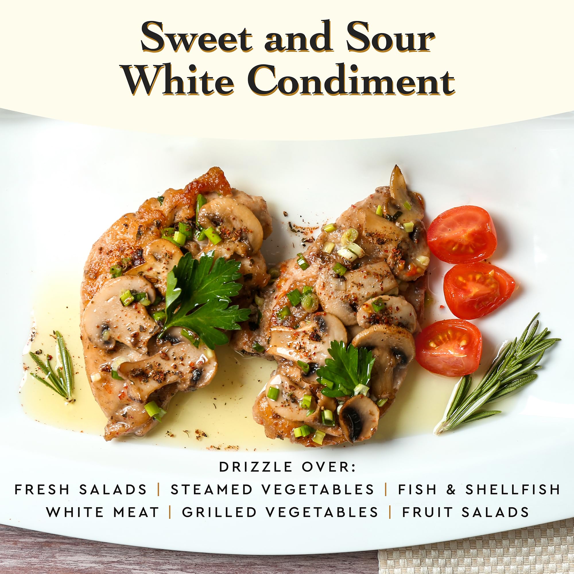 Giusti White Balsamic Dressing on roasted vegetables adds delicate sweetness
