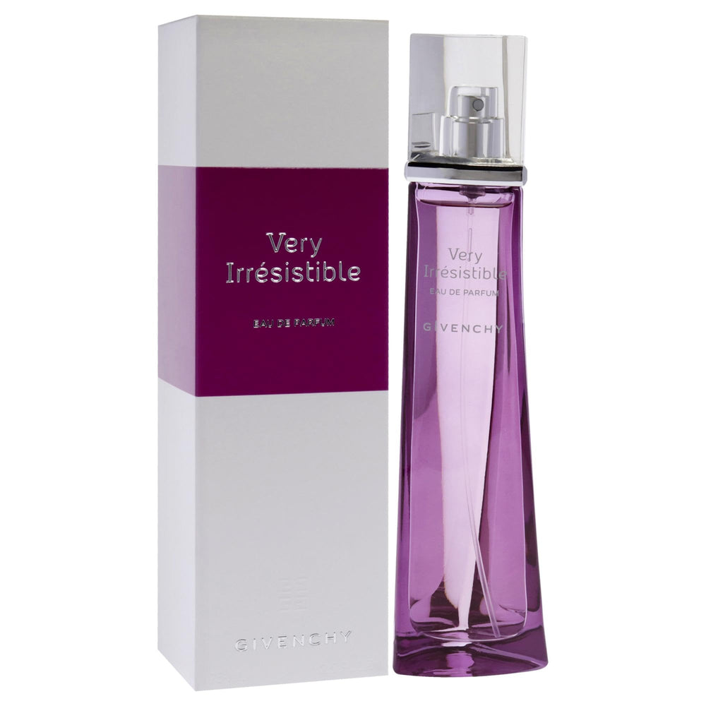 Givenchy Very Irresistible packaging and bottle label close-up, iconic design