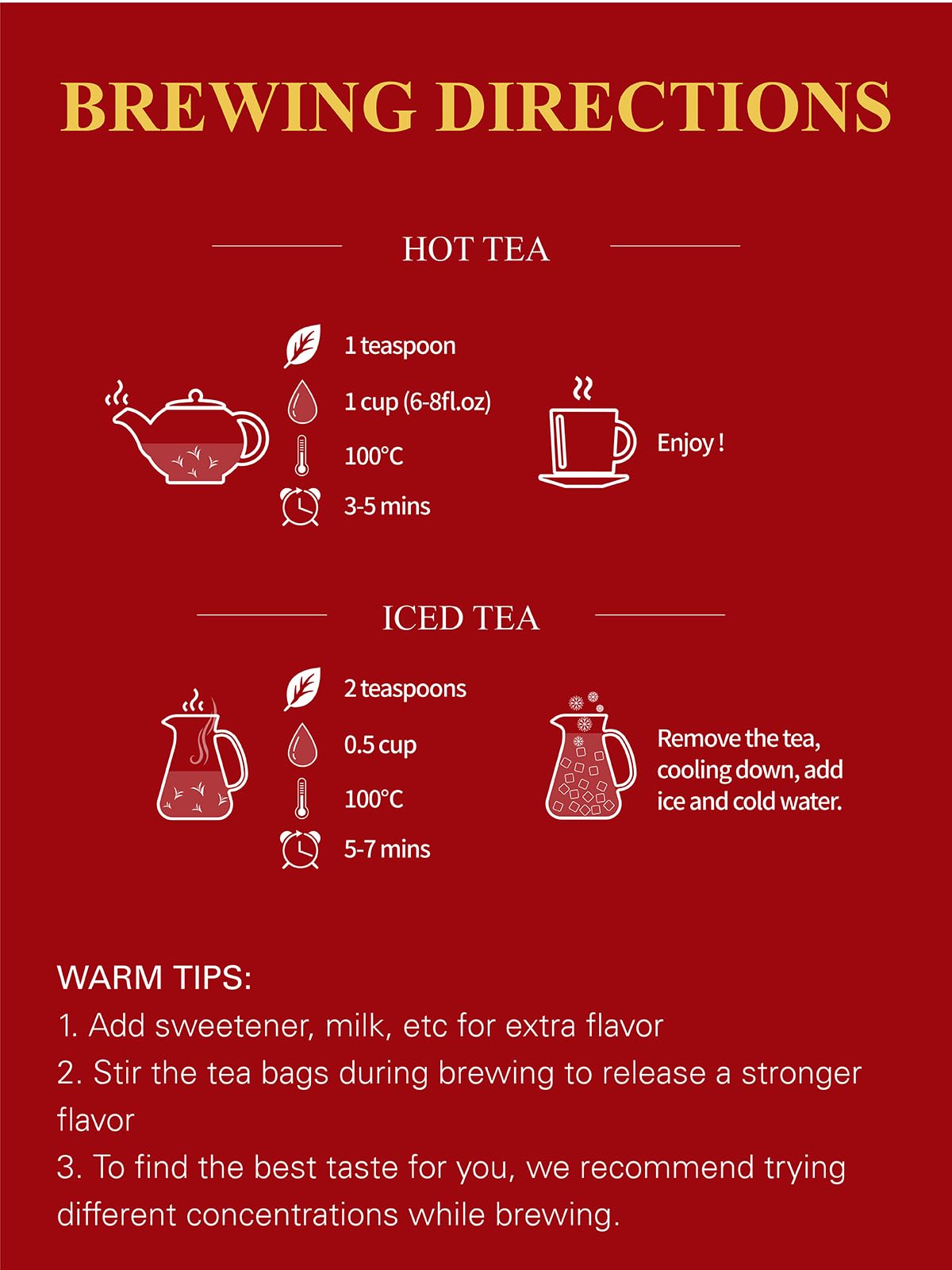 GLDNT Organic Black Tea hot or iced serving for any time of day