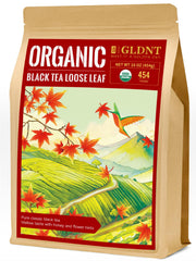 GLDNT Organic Black Tea leaf close-up showing premium quality for a pure cup