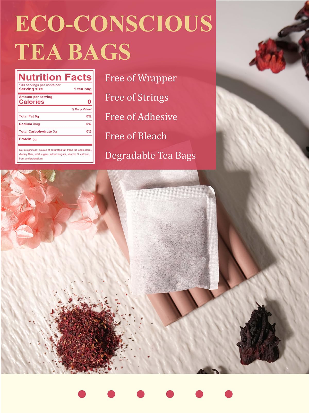 GLDNT hibiscus serves as a natural red coloring for drinks and desserts.