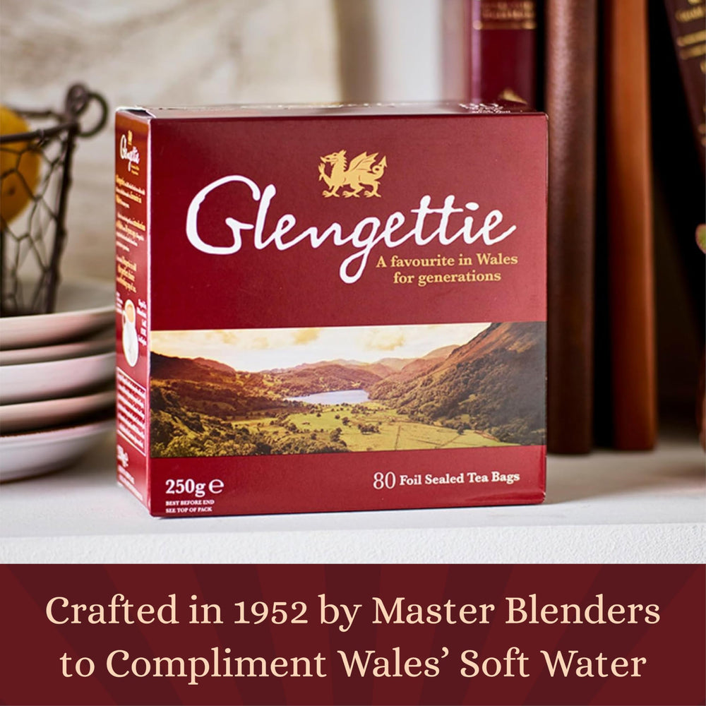 Steam rising from a Glengettie cup, inviting warmth.