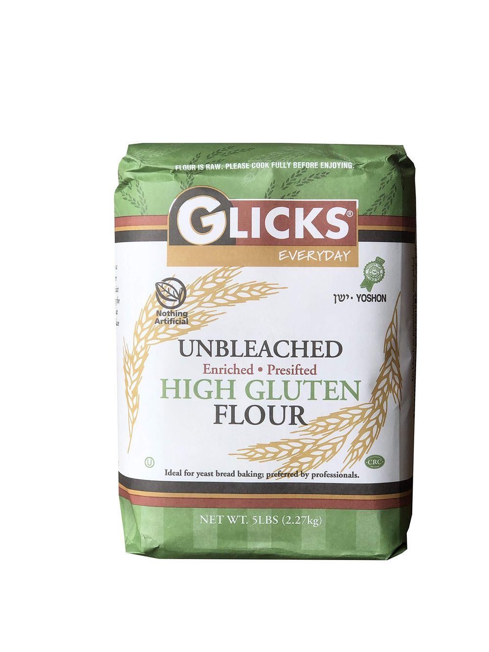 Glicks high gluten flour in a scoop for precise baking