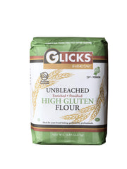 Glicks high gluten flour in a scoop for precise baking