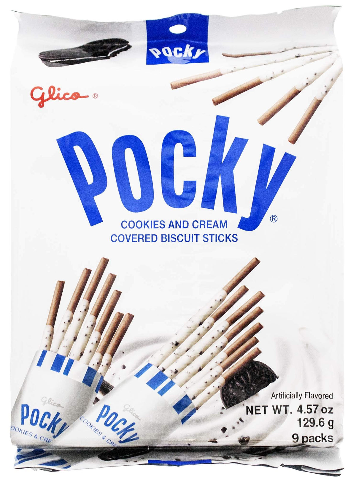 Glico cookie and cream sticks pack shot showing convenient sharing and portions