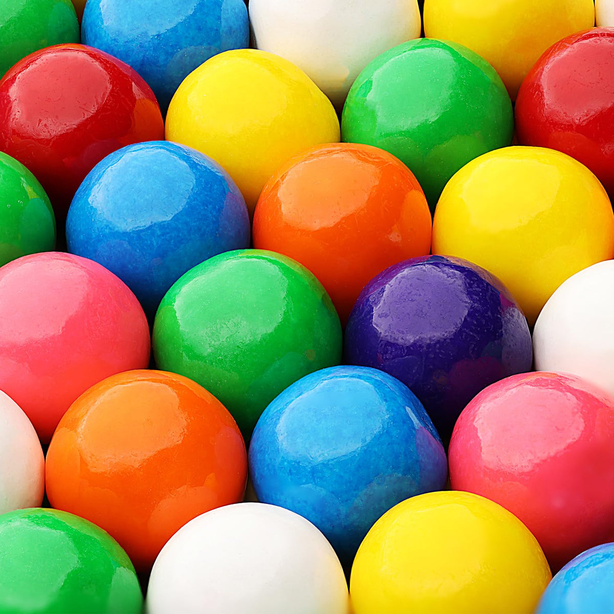 Global Gumball 1inch double bubble gumballs in bulk for vending machines and parties.