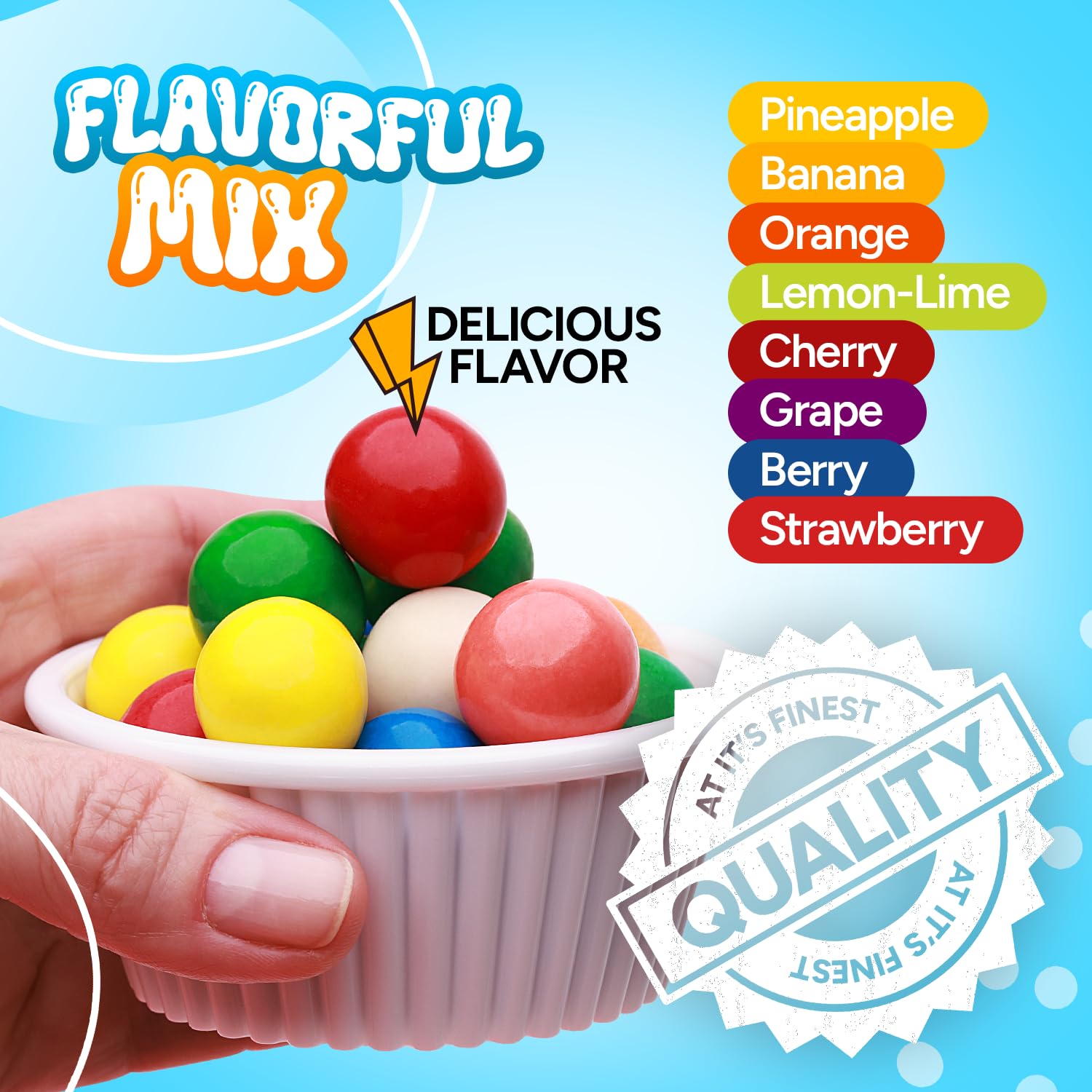 Global Gumball individually wrapped pieces enable easy sharing at home or school.