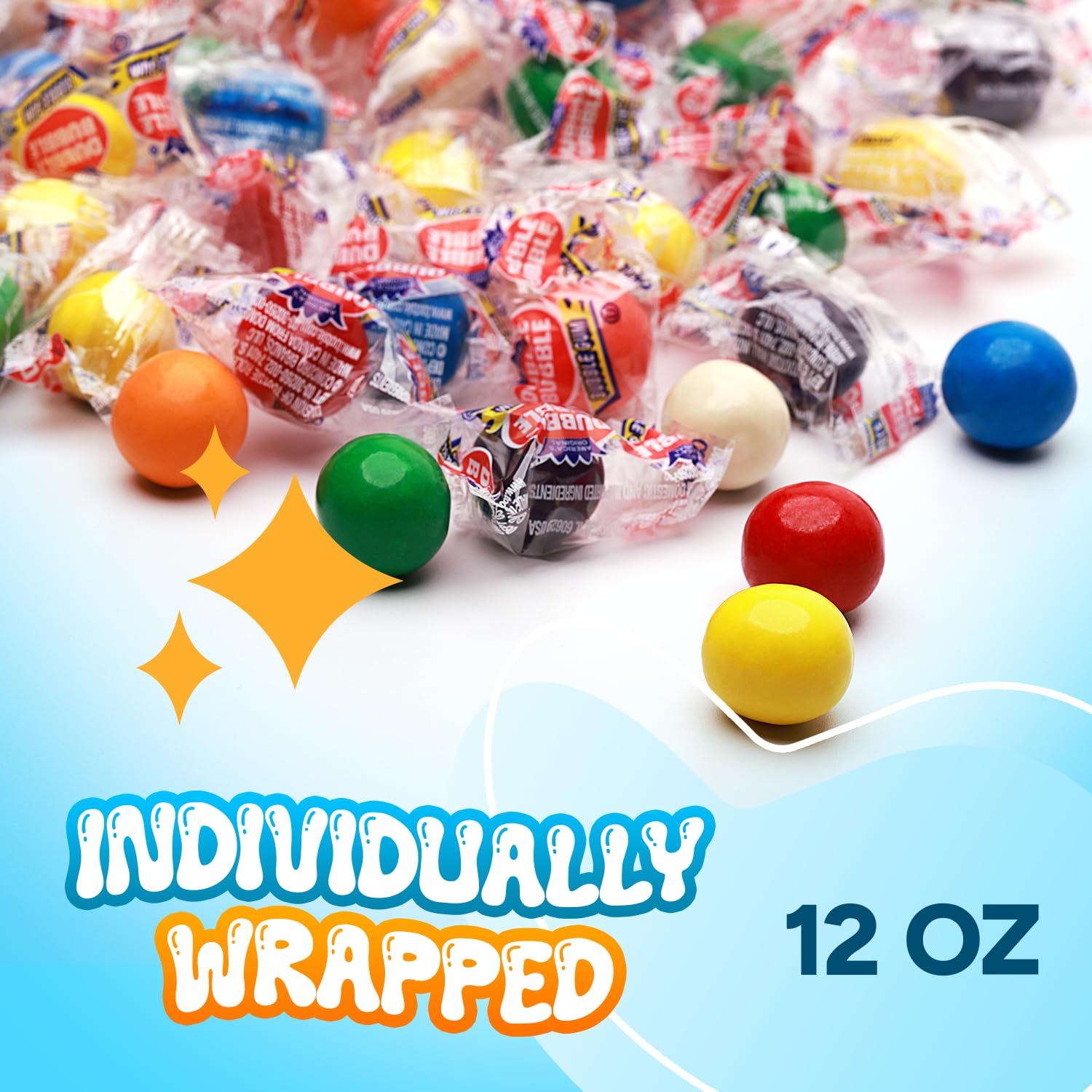 Global Gumball kids sharing moment captures colorful gum balls for parties.