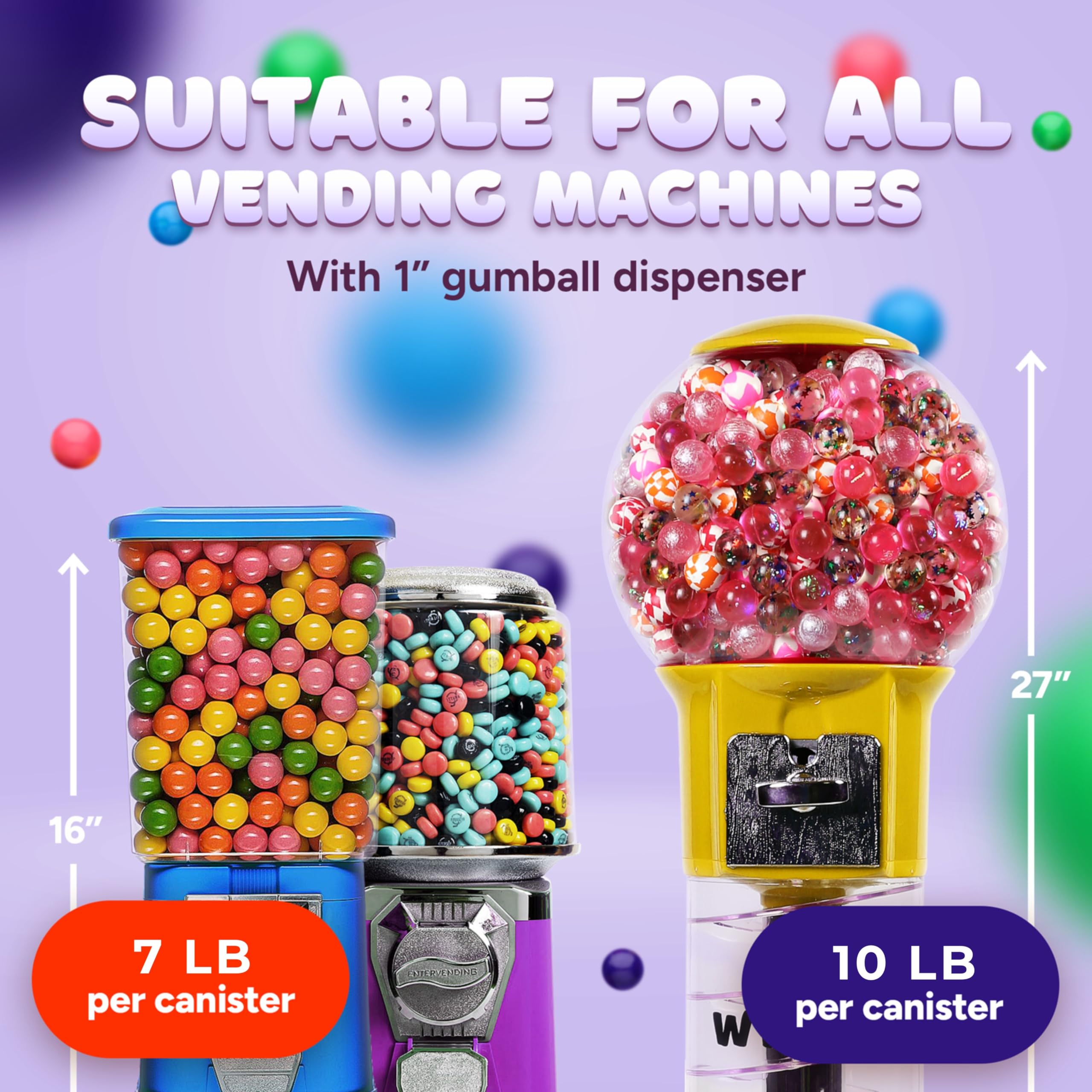 Global Gumball gumballs offer a soft chew with a fruity aroma.