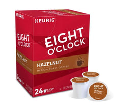 Globalpixels Keurig K-Cups collection with 16-24 count pods including Eight O'Clock Hazelnut for quick brews