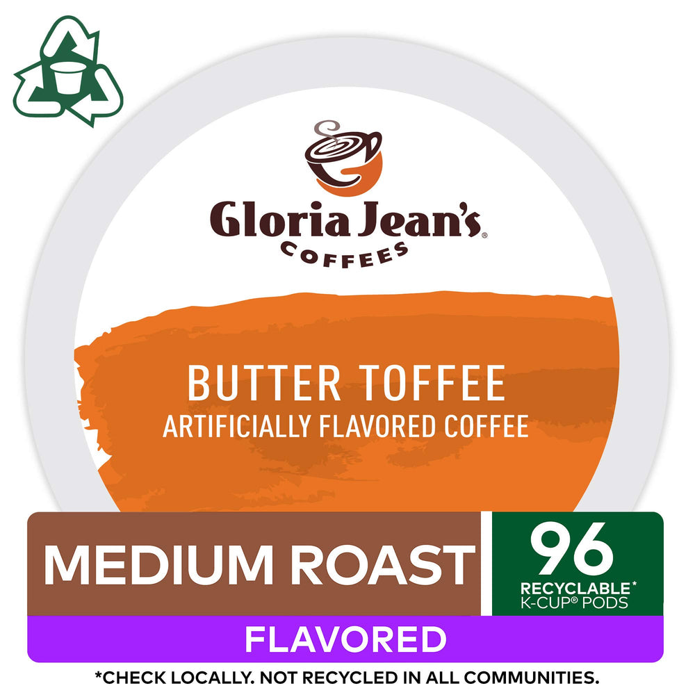 Gloria Jean's Butter Toffee close-up pod, premium flavor notes.