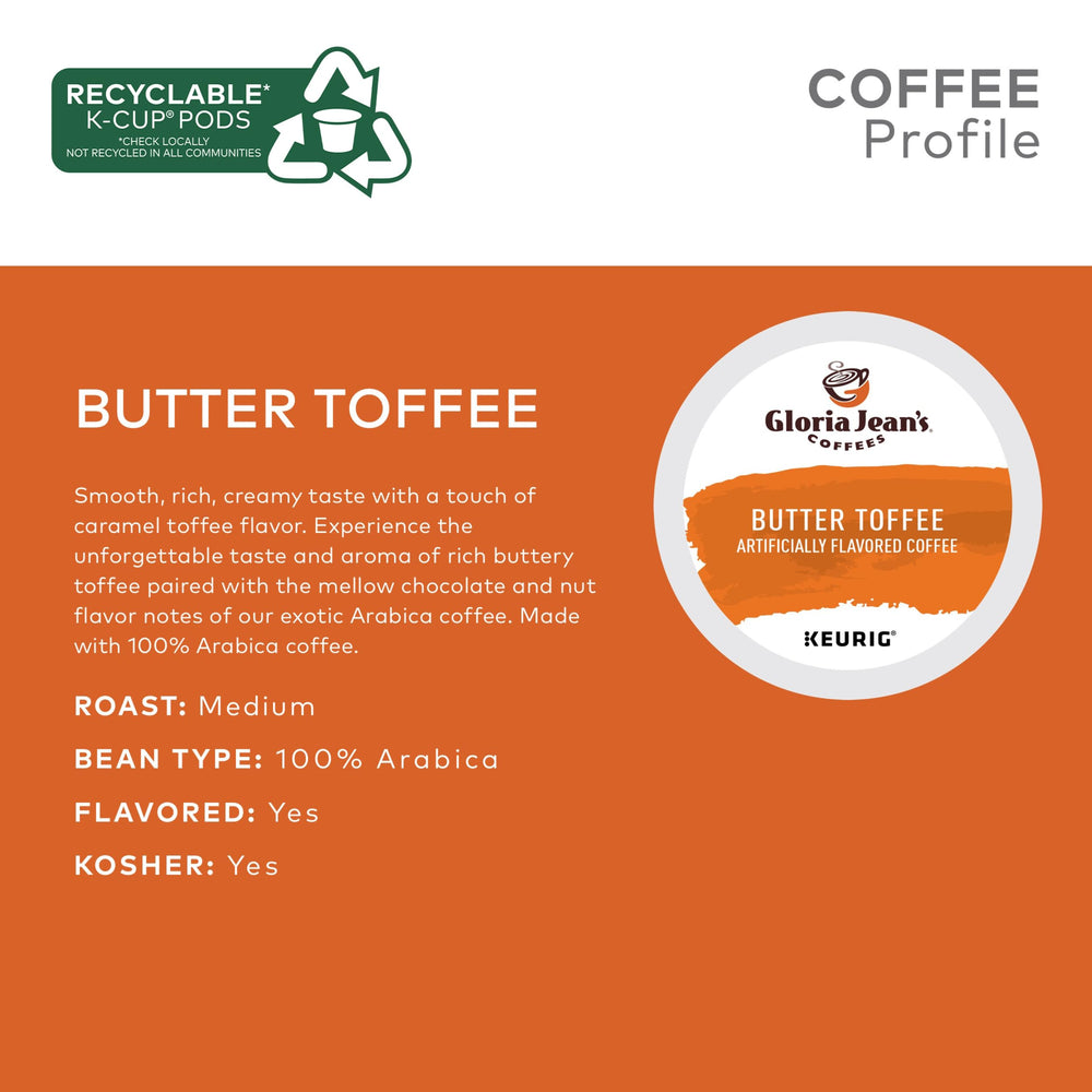 Gloria Jean's Butter Toffee coffee cup steaming for a cozy morning ritual.