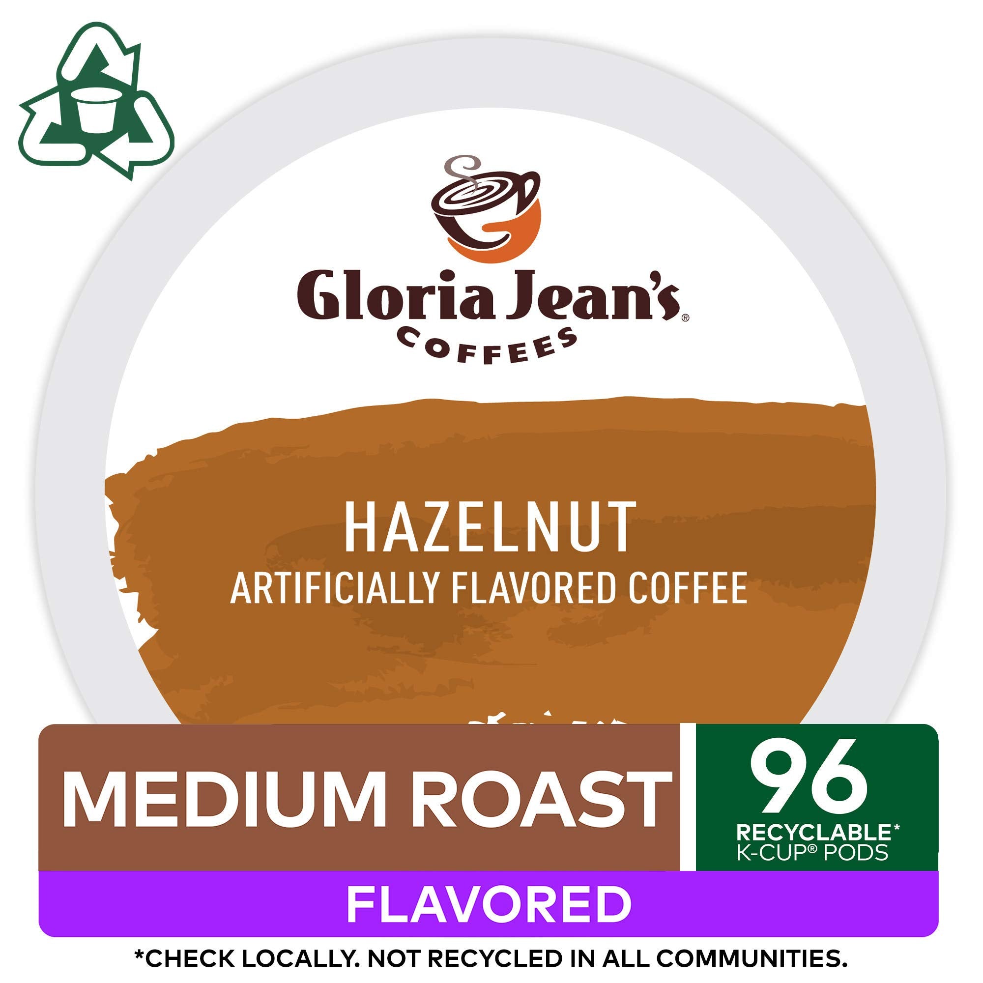 Gloria Jean's Hazelnut medium roast beans capture smooth body and toasted aroma.