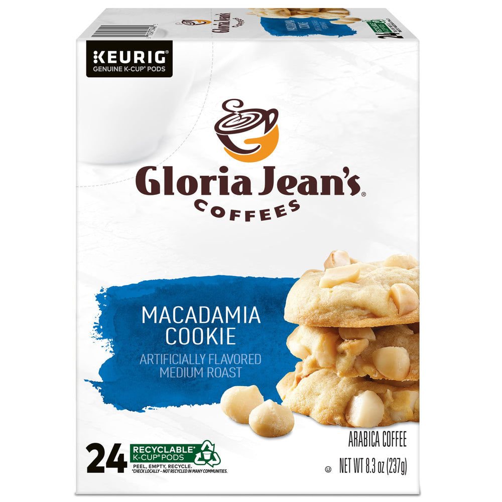 Pouring the Macadamia Cookie coffee into a warm mug