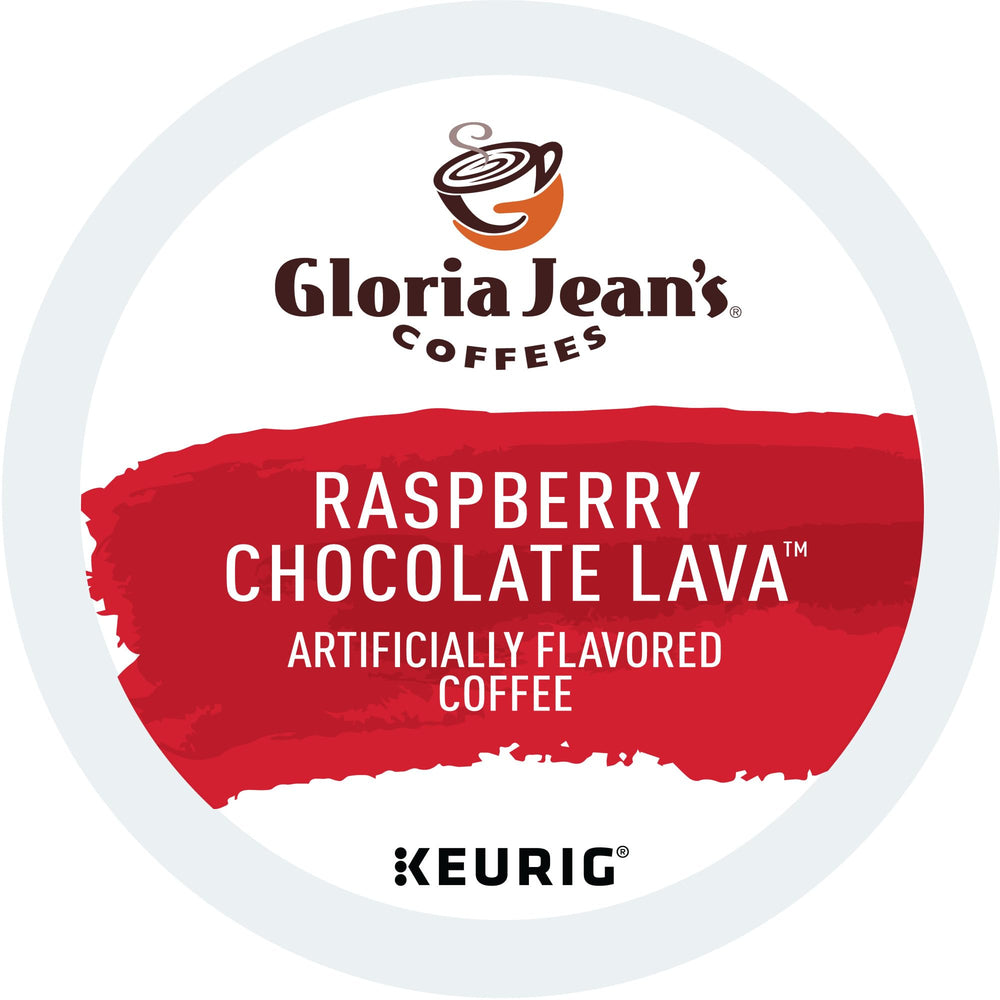 Gloria Jean's Raspberry Chocolate Lava label on cup.