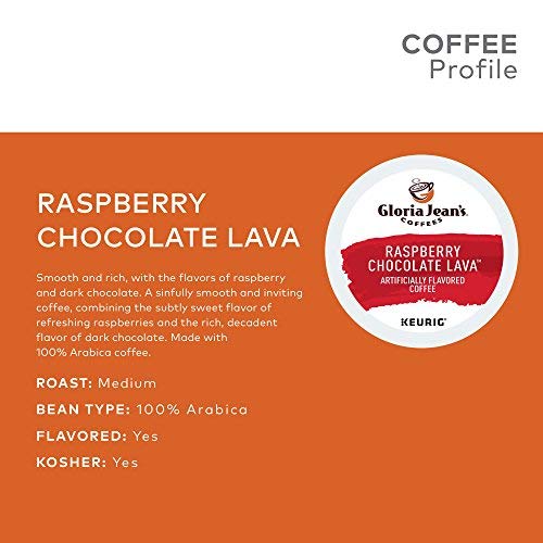Gloria Jean's Raspberry Chocolate Lava mug with steaming beverage.