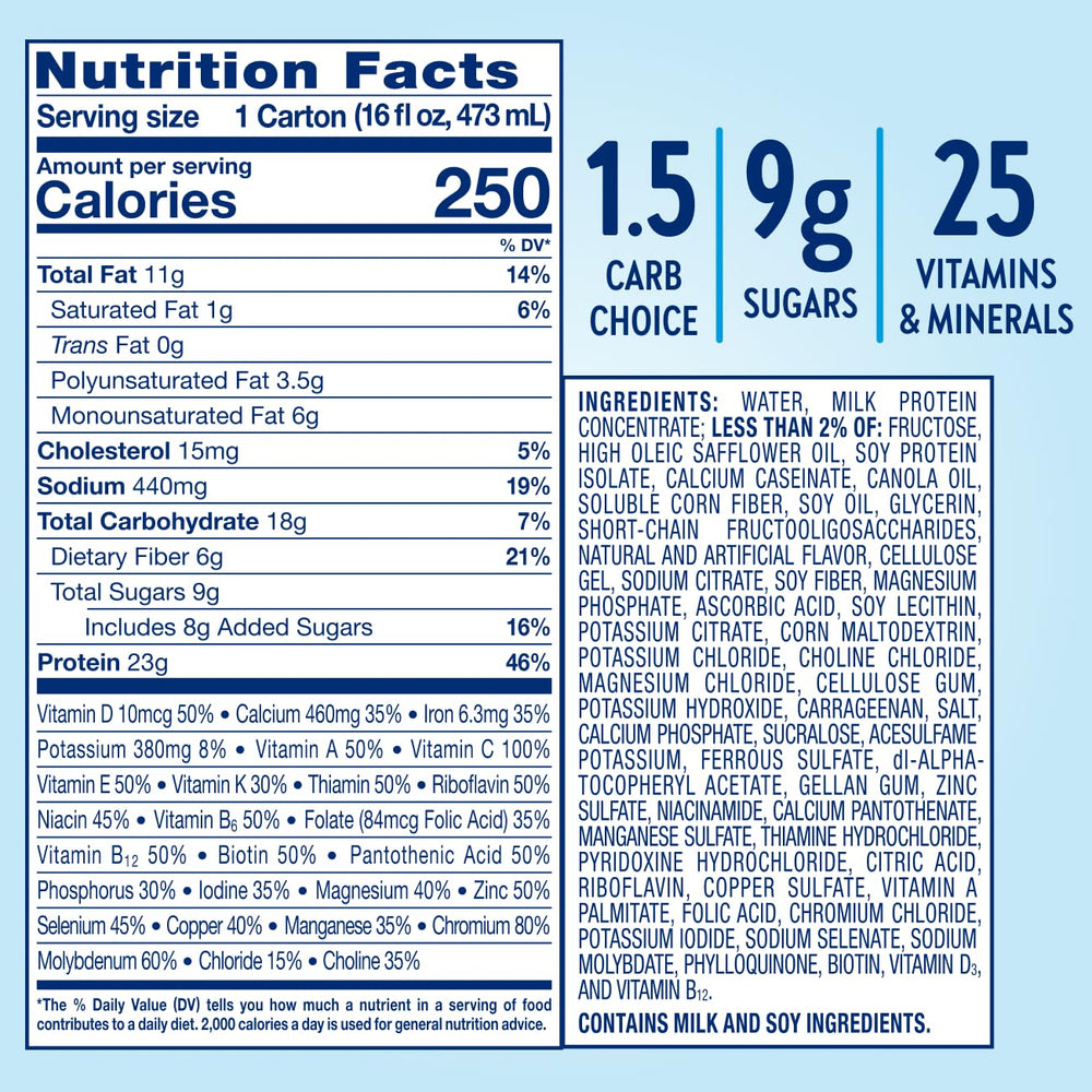 Glucerna Hunger Smart 250-calorie shake spotlight for balanced meals.