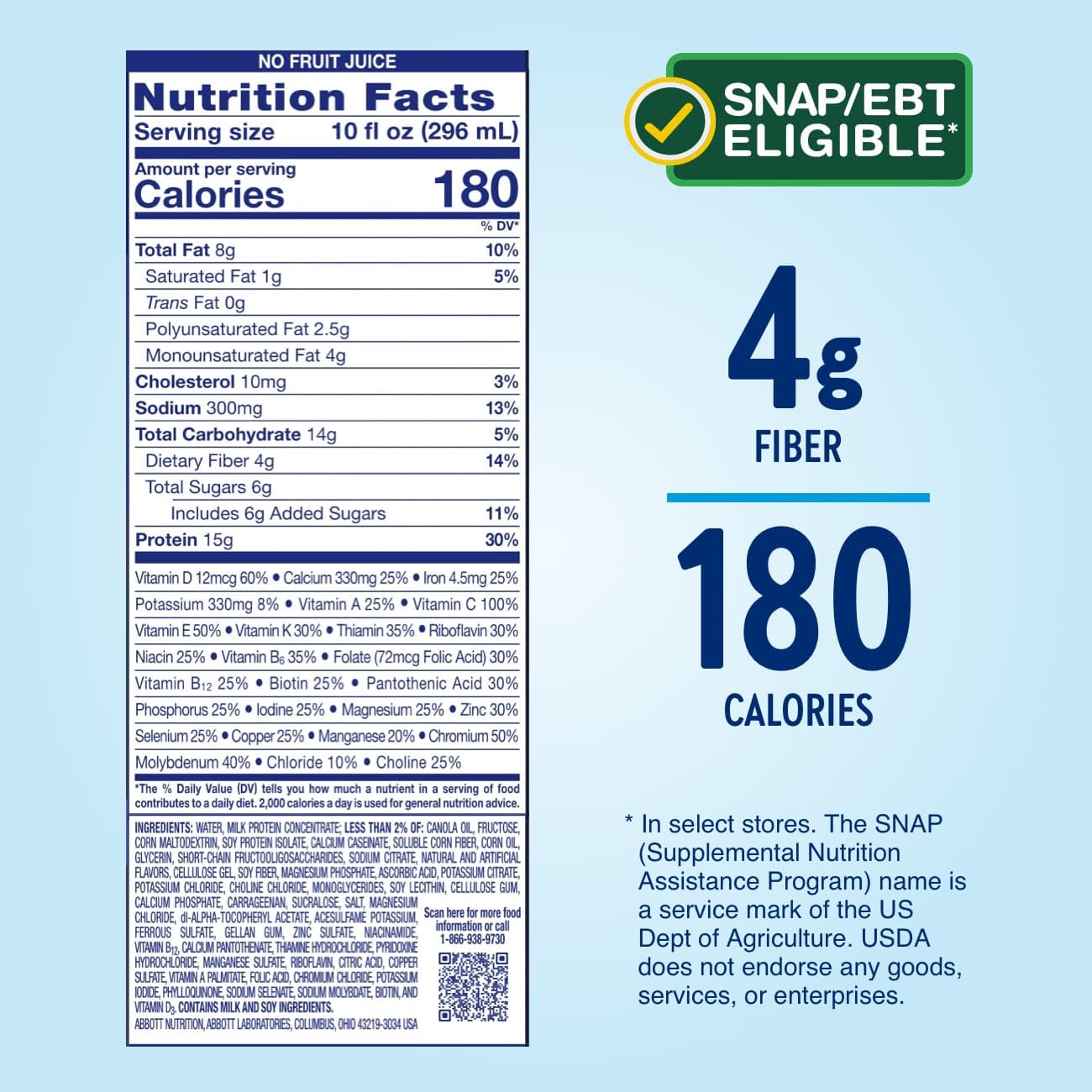 Gluten-free Glucerna Hunger Smart formula suitable for lactose intolerance.
