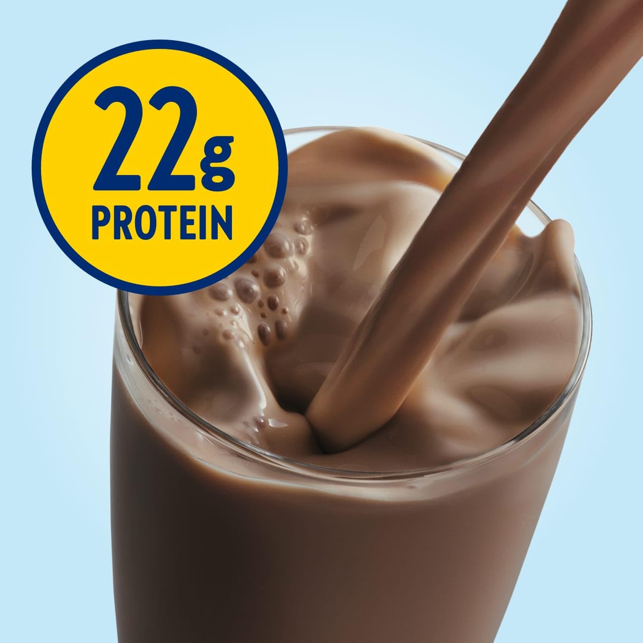 Glucerna Hunger Smart vanilla shake in a glass, supporting hunger management.