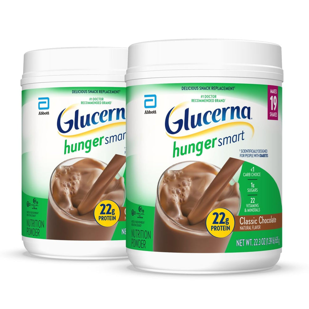 Glucerna Hunger Smart powder tub close-up for diabetes-focused nutrition.