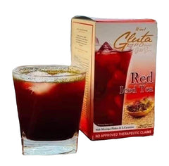 GlutaLipo 12-in-1 Red Iced Tea box showing convenient sachets for quick, flavorful hydration.