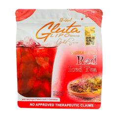 Glutalipo red iced tea pack sachets for easy daily brewing