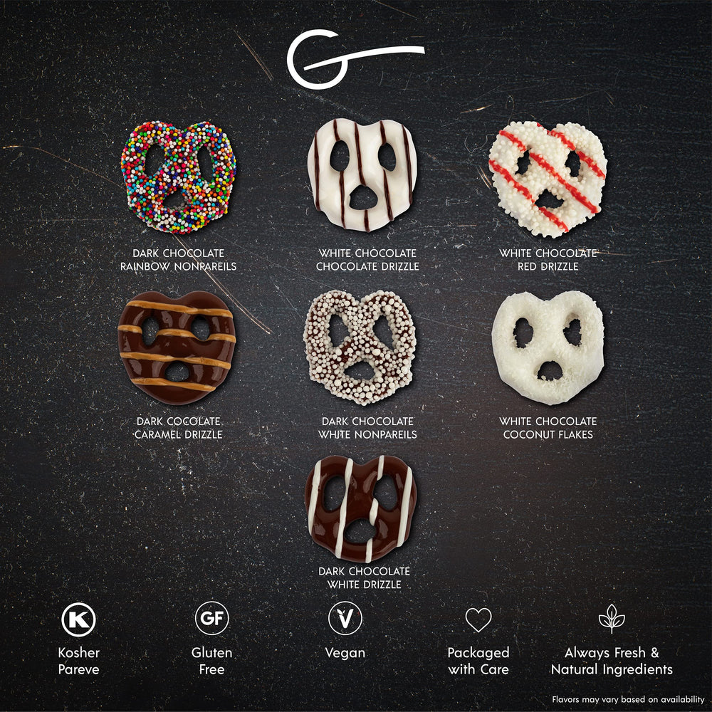 Gluten Free Palace assorted flavors display, inviting varied chocolate coatings.
