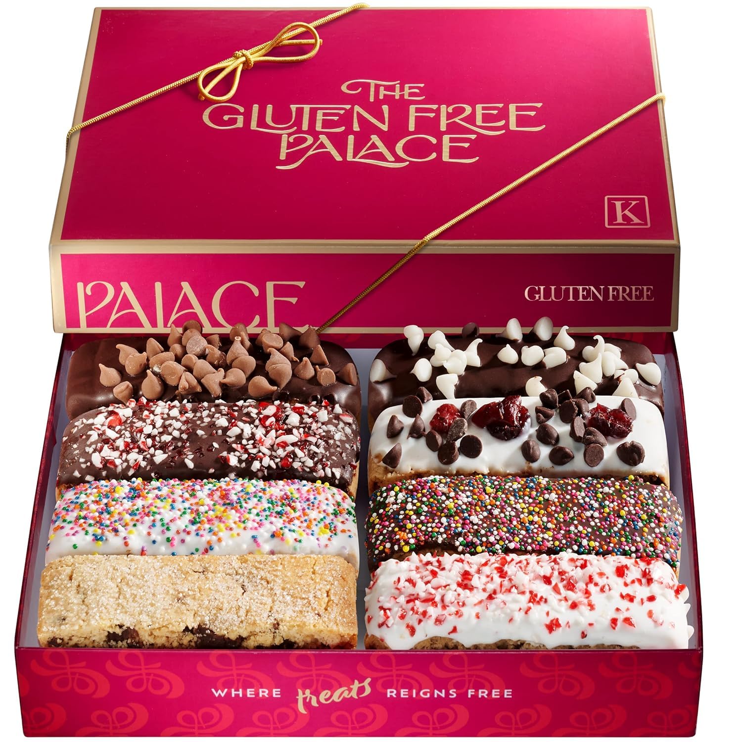 Gluten Free Palace Biscotti Gift Basket front view, ideal Easter gift idea