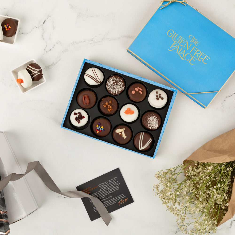 Gluten Free Palace chocolate-coated cookies delivering a decadent texture contrast.