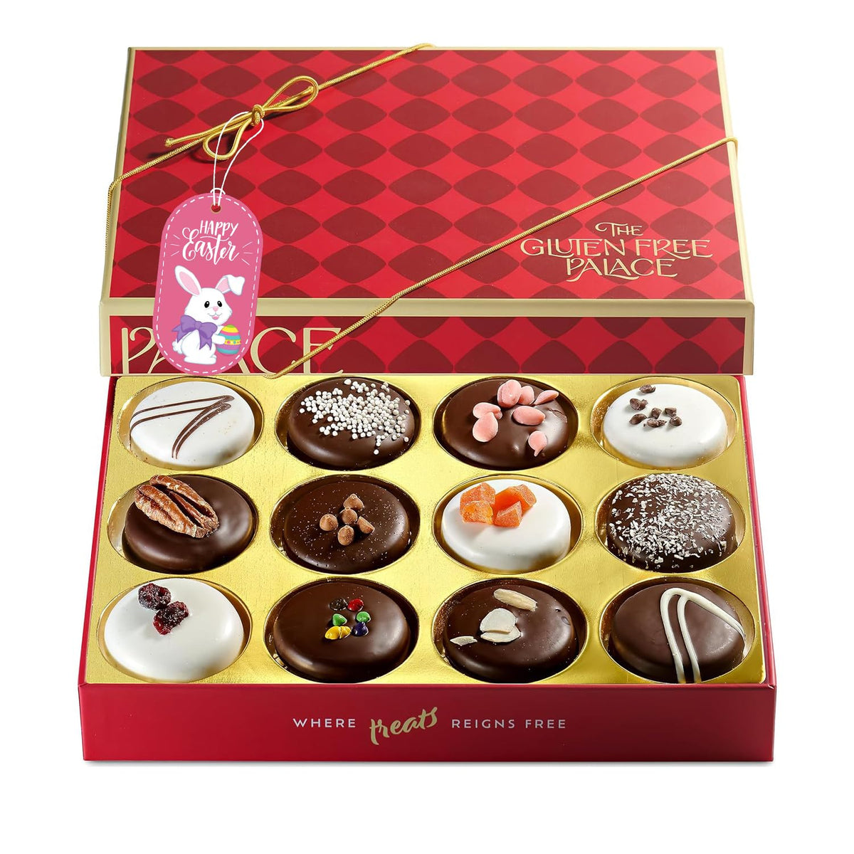 Gluten Free Palace cookie gift box with 12 pieces, ideal for gifting occasions.