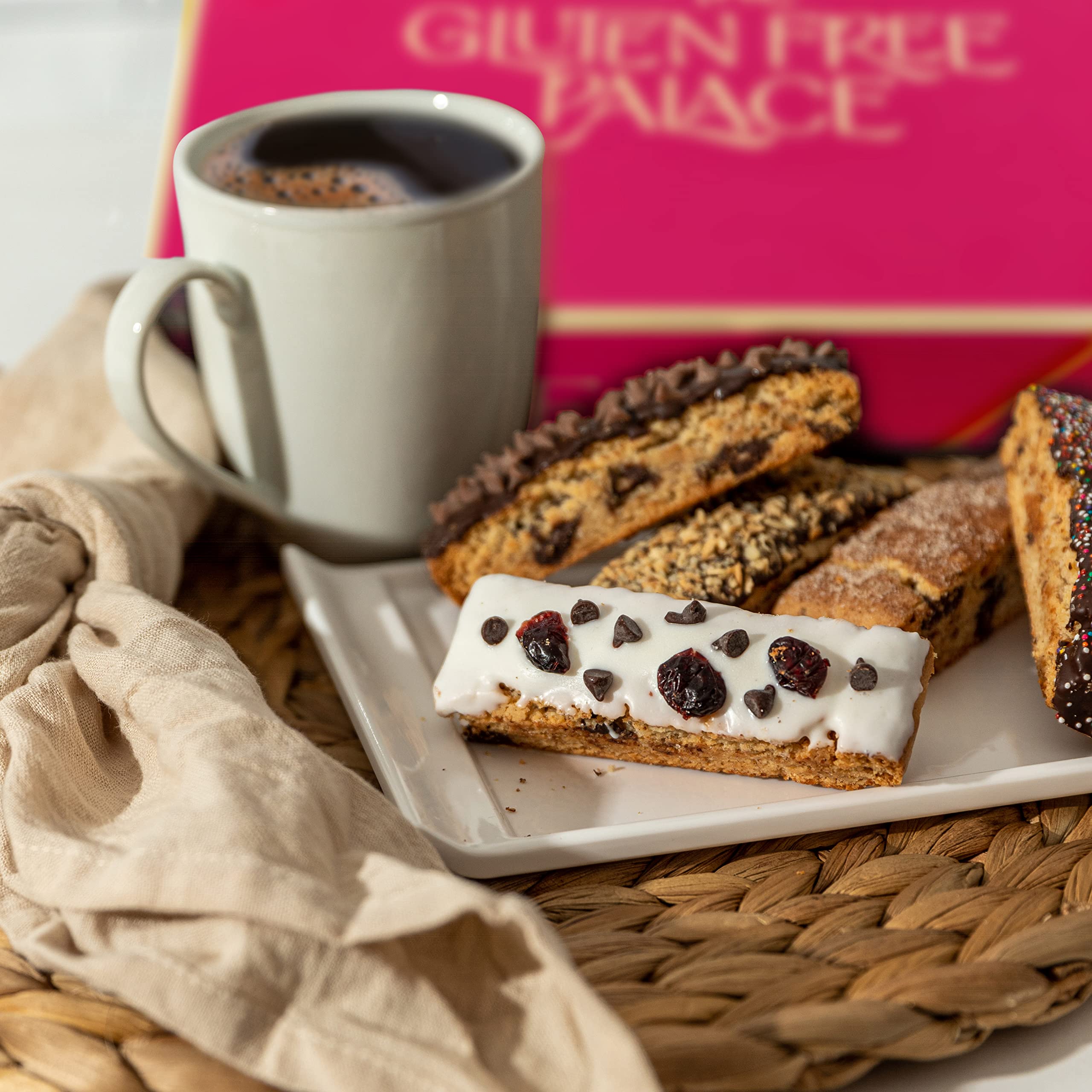 Gluten Free Palace gift note option shown beside elegant gift box.