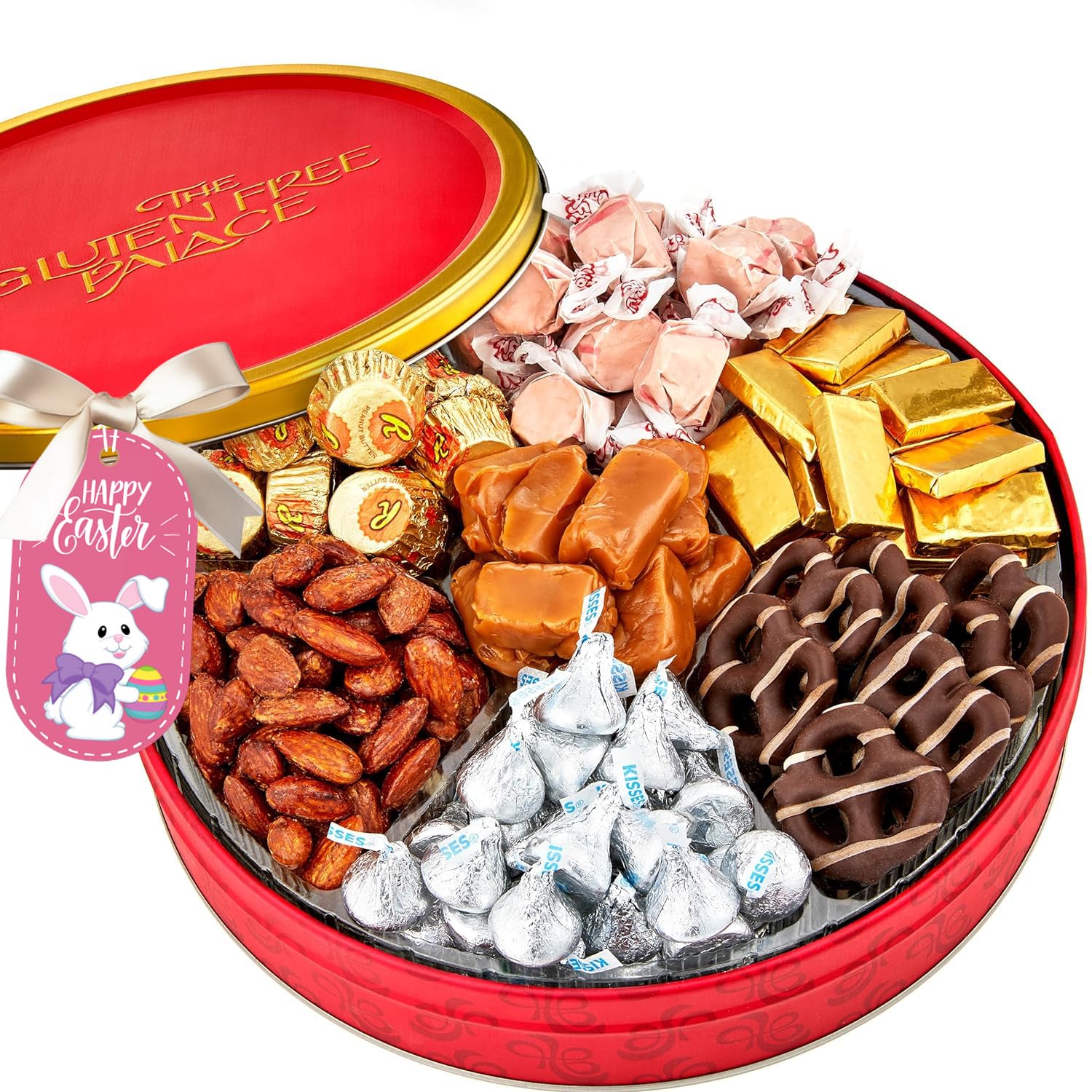 Gluten Free Palace gift tin unboxing showing festive Easter treats.