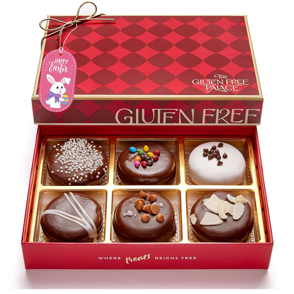 Gluten Free Palace gourmet cookie gift box, elegant presentation for gifting occasions.
