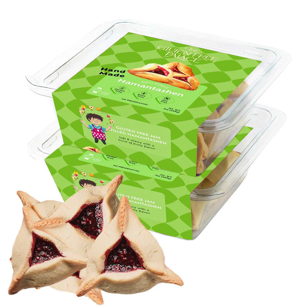 Gluten Free Palace raspberry-filled hamantaschen cookies for Purim gifting