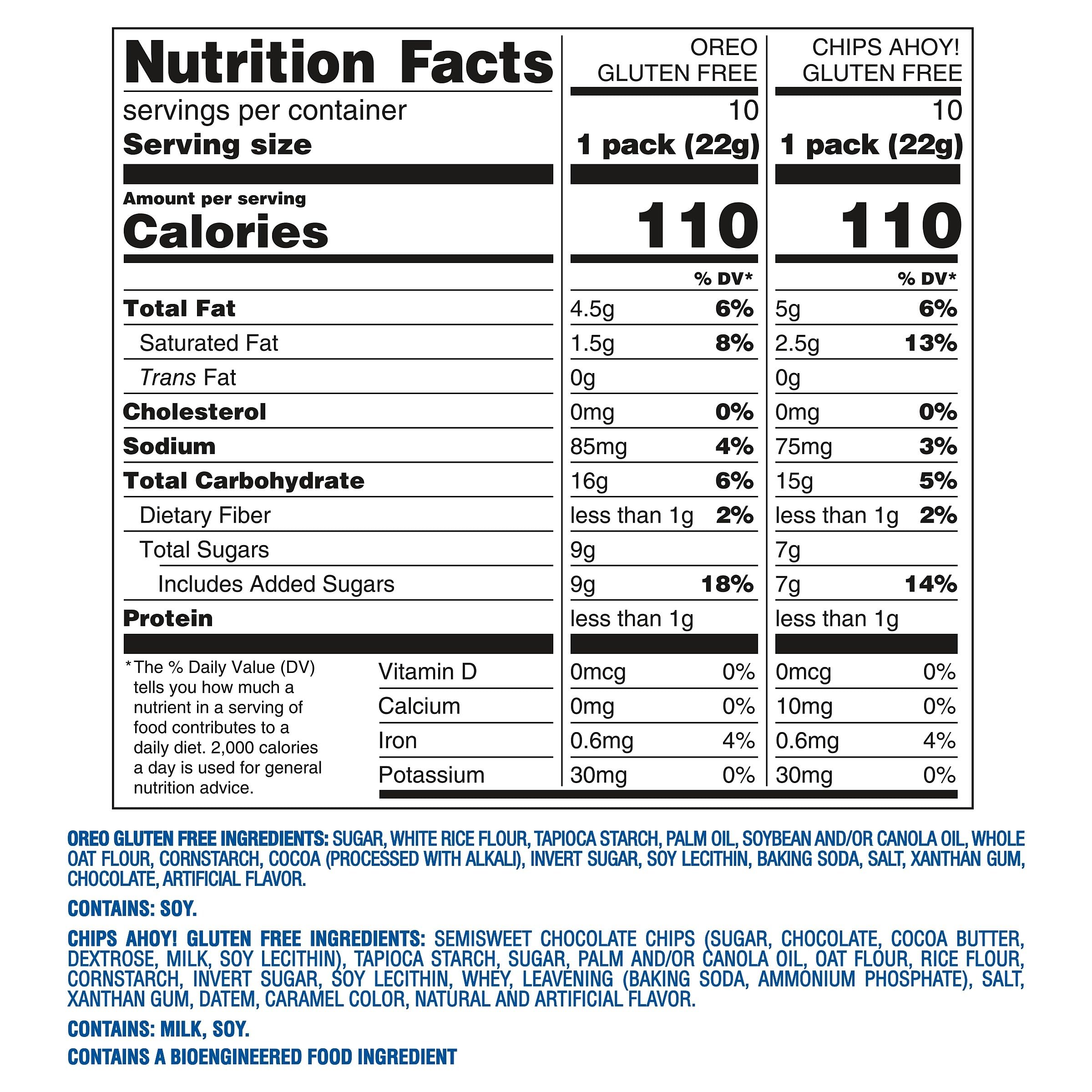 Individually wrapped CHIPS AHOY! gluten-free packs, great for lunchboxes