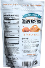Glutenfreeee gluten-free-breading for fish, shrimp, and veggies uses eight herbs and spices for versatility.