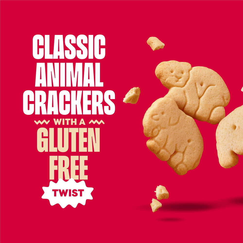 A party platter shows Glutino Animal Crackers as a gluten-free option for gatherings